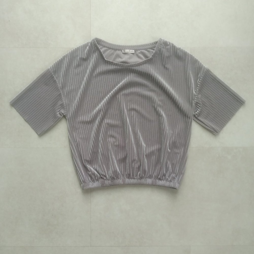 Silver velvet tshirt